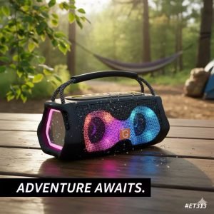 "ET-313 RGB Bluetooth Speaker – Where Power Meets Colorful Sound."