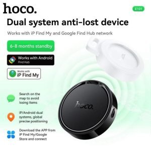 Hoco E101 Dual Mode Anti Lost Tracker Hoco E101 ডুয়াল মোড (Android + iOS) এবং Borofone iOS অ্যান্টি-লস্ট ট্র্যাকার। আপনার মূল্যবান জিনিসপত্র হারানোর চিন্তা দূর করুন। স্মার্ট ট্র্যাকিং টেকনোলজি দিয়ে সবসময় জানুন আপনার চাবি, ব্যাগ, ওয়ালেট কোথায় আছে।