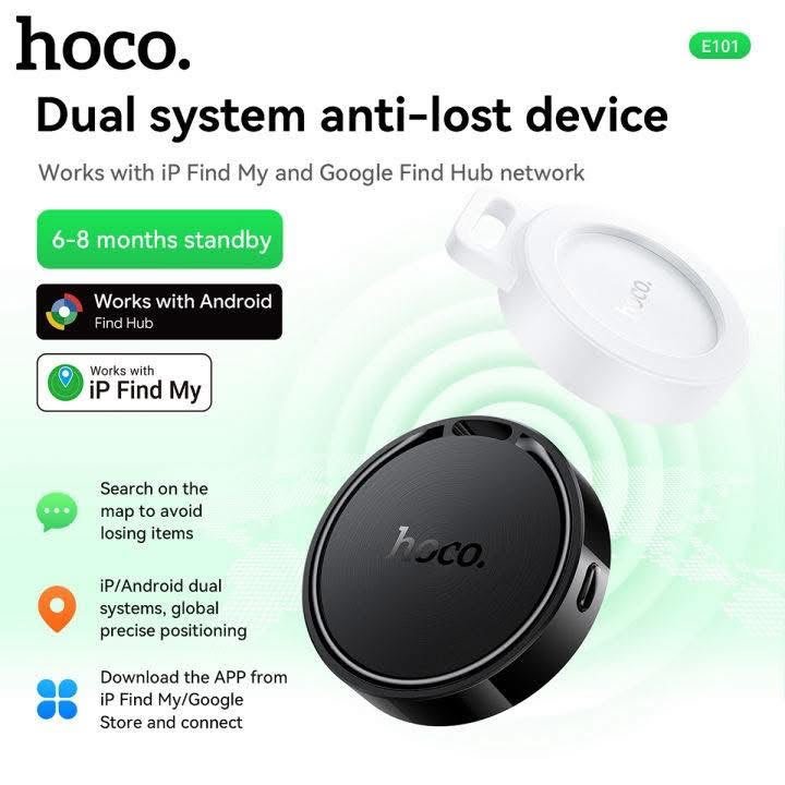 Hoco E101 Dual Mode Anti Lost Tracker Hoco E101 ডুয়াল মোড (Android + iOS) এবং Borofone iOS অ্যান্টি-লস্ট ট্র্যাকার। আপনার মূল্যবান জিনিসপত্র হারানোর চিন্তা দূর করুন। স্মার্ট ট্র্যাকিং টেকনোলজি দিয়ে সবসময় জানুন আপনার চাবি, ব্যাগ, ওয়ালেট কোথায় আছে।