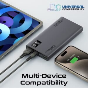 PROMATE Bolt-10 Pro 10000mAh 20W Fast Charging Compact Power Bank - 2 Years Warrant